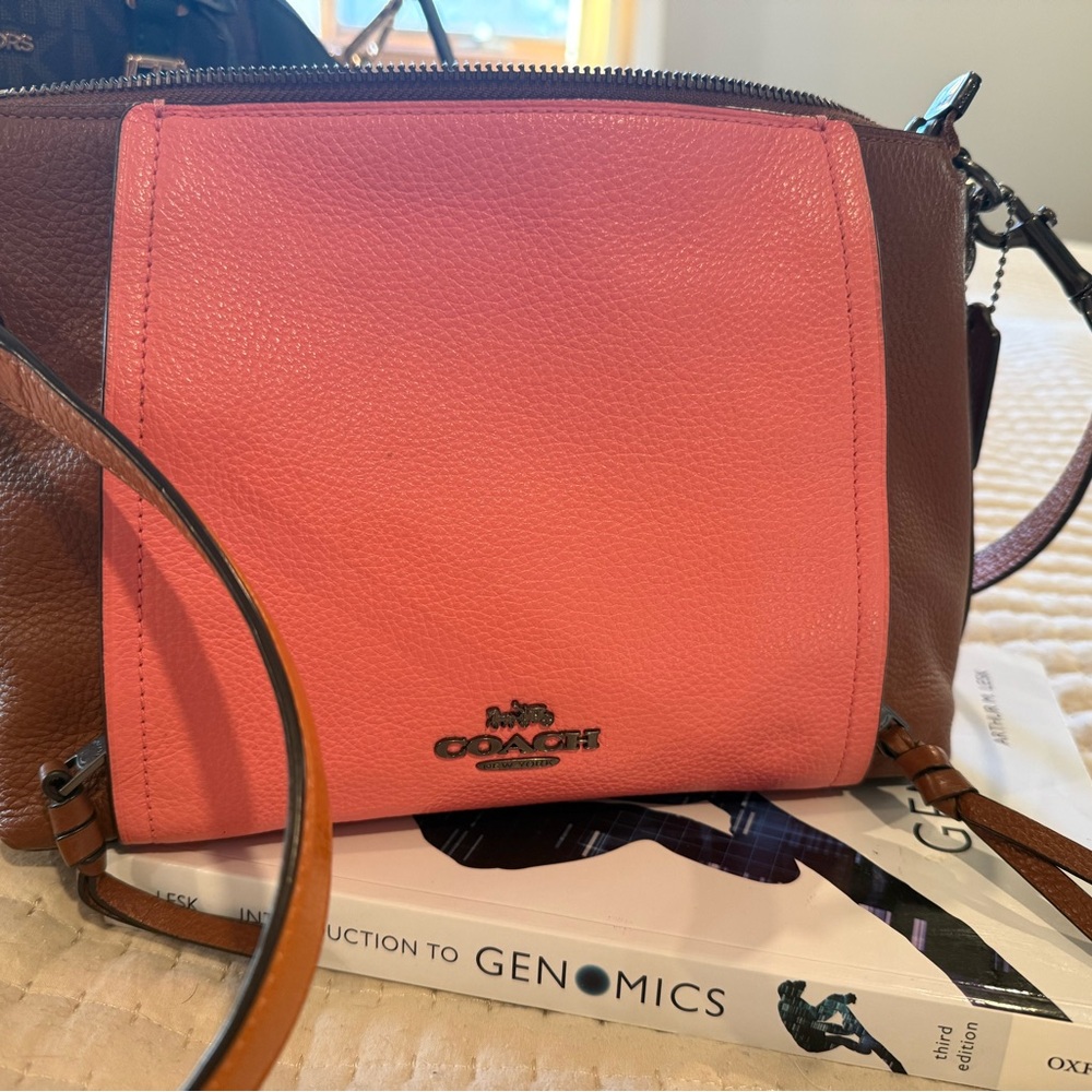 Coach Two-Tone Pink and Brown Crossbody Bag